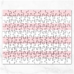 Horizontal Stripes - White and Pale Pink Jigsaw Puzzle (Rectangular)