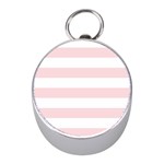 Horizontal Stripes - White and Pale Pink Silver Compass (Mini)