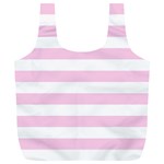 Horizontal Stripes - White and Classic Rose Pink Full Print Recycle Bag (XL)