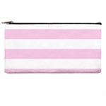 Horizontal Stripes - White and Classic Rose Pink Pencil Case