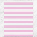 Horizontal Stripes - White and Classic Rose Pink Canvas 11  x 14 