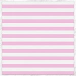 Horizontal Stripes - White and Classic Rose Pink Canvas 12  x 12 