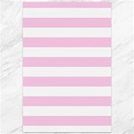 Horizontal Stripes - White and Classic Rose Pink Canvas 12  x 18 