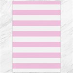 Horizontal Stripes - White and Classic Rose Pink Canvas 20  x 30 