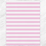 Horizontal Stripes - White and Classic Rose Pink Canvas 36  x 48 