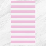 Horizontal Stripes - White and Classic Rose Pink Canvas 40  x 72 