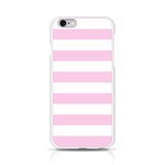 Horizontal Stripes - White and Classic Rose Pink Apple iPhone 6/6S Silicone Case (Transparent)