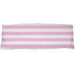 Horizontal Stripes - White and Classic Rose Pink Body Pillow Case (Dakimakura) (One Side)