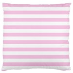 Horizontal Stripes - White and Classic Rose Pink Large Cushion Case (One Side)