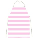 Horizontal Stripes - White and Classic Rose Pink Full Print Apron