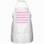 Horizontal Stripes - White and Classic Rose Pink BBQ Apron