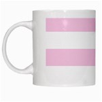 Horizontal Stripes - White and Classic Rose Pink White Mug