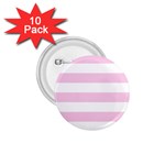 Horizontal Stripes - White and Classic Rose Pink 1.75  Button (10 pack)