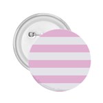 Horizontal Stripes - White and Classic Rose Pink 2.25  Button