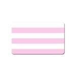 Horizontal Stripes - White and Classic Rose Pink Magnet (Name Card)