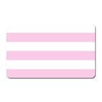 Horizontal Stripes - White and Classic Rose Pink Magnet (Rectangular)