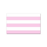 Horizontal Stripes - White and Classic Rose Pink Sticker Rectangular (10 pack)