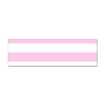 Horizontal Stripes - White and Classic Rose Pink Sticker Bumper (10 pack)