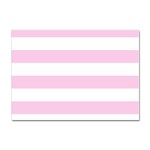 Horizontal Stripes - White and Classic Rose Pink Sticker A4 (100 pack)