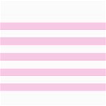 Horizontal Stripes - White and Classic Rose Pink 5  x 7  Photo Cards