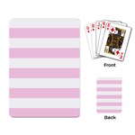 Horizontal Stripes - White and Classic Rose Pink Playing Cards Single Design