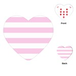 Horizontal Stripes - White and Classic Rose Pink Playing Cards (Heart)
