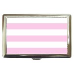 Horizontal Stripes - White and Classic Rose Pink Cigarette Money Case