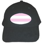 Horizontal Stripes - White and Classic Rose Pink Black Cap