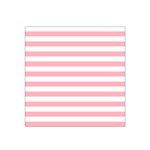 Horizontal Stripes - White and Pastel Pink Satin Bandana Scarf