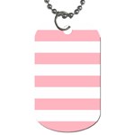 Horizontal Stripes - White and Pastel Pink Dog Tag (One Side)