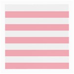 Horizontal Stripes - White and Pastel Pink Medium Glasses Cloth