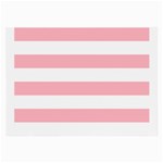 Horizontal Stripes - White and Pastel Pink Large Glasses Cloth (2 Sides)