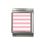 Horizontal Stripes - White and Pastel Pink Italian Charm (13mm)