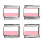 Horizontal Stripes - White and Pastel Pink 9mm Italian Charm (4 pack)