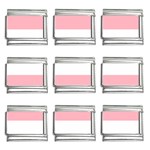 Horizontal Stripes - White and Pastel Pink 9mm Italian Charm (9 pack)