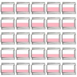Horizontal Stripes - White and Pastel Pink 9mm Italian Charm (25 pack)
