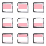 Horizontal Stripes - White and Pastel Pink Mega Link Italian Charm (9 pack)