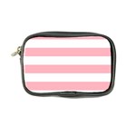Horizontal Stripes - White and Pastel Pink Coin Purse