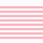 Horizontal Stripes - White and Pastel Pink Collage 8  x 10 