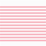 Horizontal Stripes - White and Pastel Pink Collage 11  x 14 