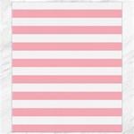 Horizontal Stripes - White and Pastel Pink Canvas 8  x 10 