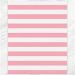 Horizontal Stripes - White and Pastel Pink Canvas 11  x 14 