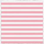 Horizontal Stripes - White and Pastel Pink Canvas 12  x 12 