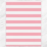 Horizontal Stripes - White and Pastel Pink Canvas 12  x 16 