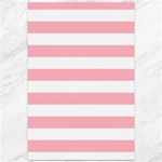 Horizontal Stripes - White and Pastel Pink Canvas 12  x 18 
