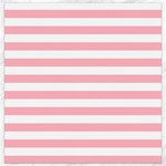 Horizontal Stripes - White and Pastel Pink Canvas 16  x 16 