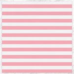 Horizontal Stripes - White and Pastel Pink Canvas 20  x 20 