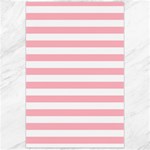 Horizontal Stripes - White and Pastel Pink Canvas 24  x 36 