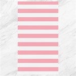 Horizontal Stripes - White and Pastel Pink Canvas 40  x 72 