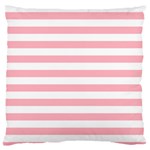 Horizontal Stripes - White and Pastel Pink Standard Flano Cushion Case (Two Sides)